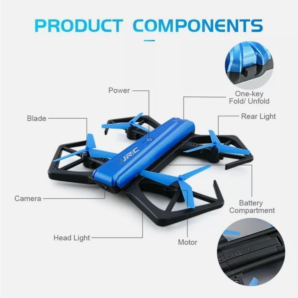 ✈️🛩️Foldable Mini RC Selfie Drone BNF WiFi FPV 720P HD G-sensor Mode US